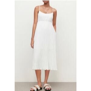 AllSaints Laze Sleeveless Slip Dress White Size XS  Crinkle Pleated